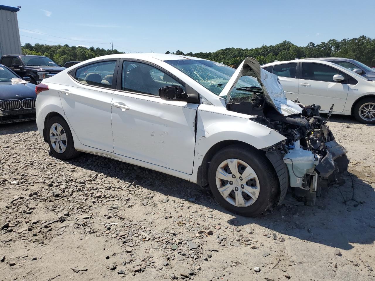 2016 Hyundai Elantra VIN 5NPDH4AE3GH773585 Copart auction photo, front end / side damage thumbnail 4