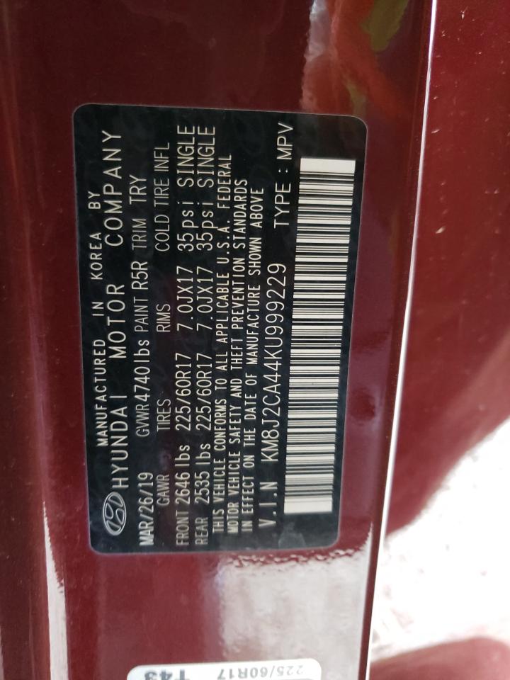 2019 Hyundai Tucson VIN KM8J2CA44KU999229 Copart auction photo, mechanical / minor dent/scratches damage thumbnail 13