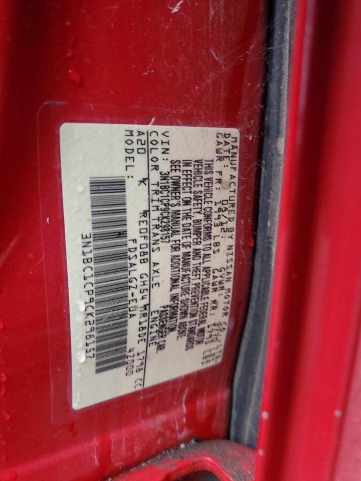 2012 Nissan Versa VIN 3N1BC1CP9CK298157 Copart auction photo, front end damage thumbnail 12