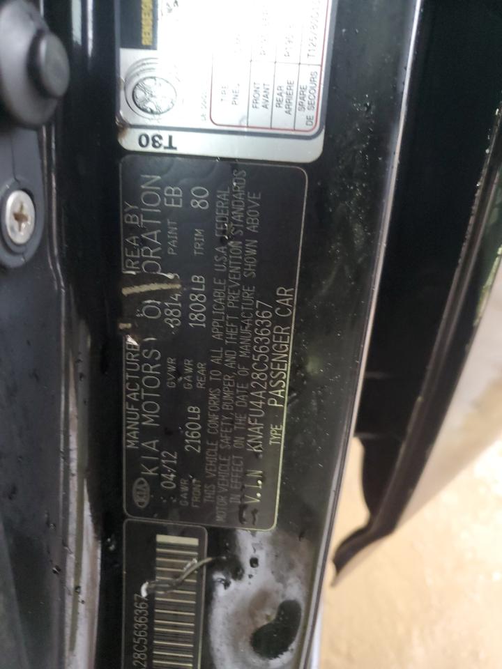 2012 KIA Forte VIN KNAFU4A28C5636367 Copart auction photo, front end / rear end damage thumbnail 15
