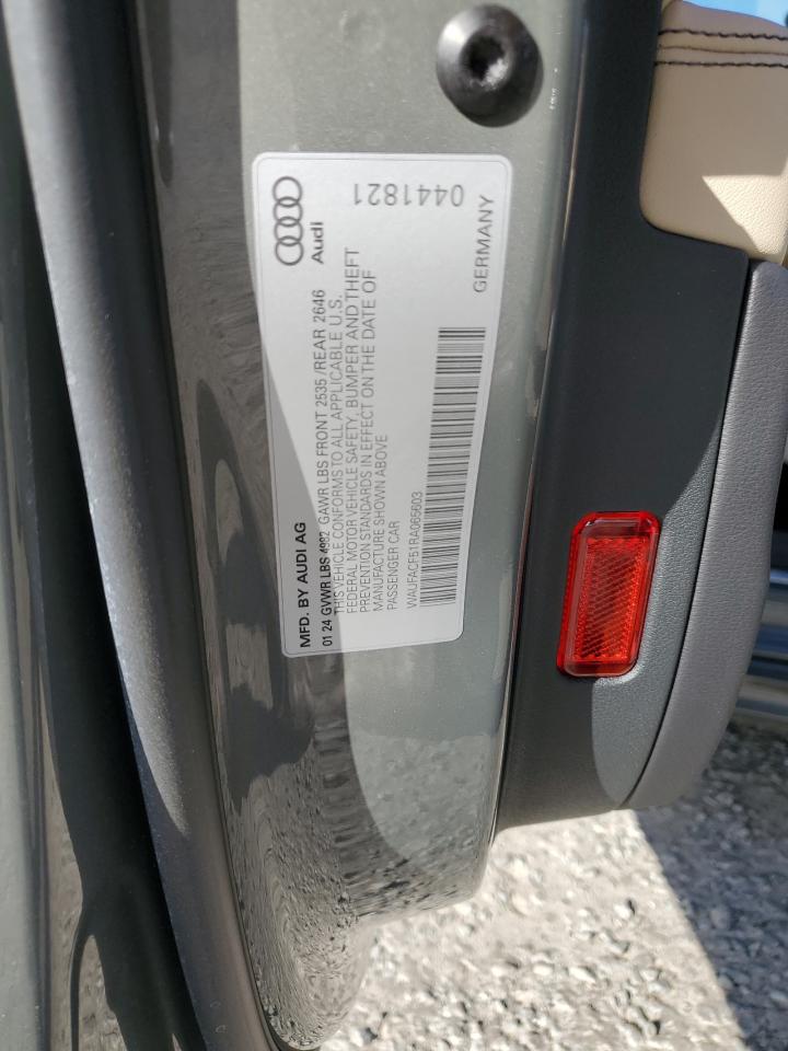 2024 Audi A5 VIN WAUFACF51RA065603 Copart auction photo, rear end damage thumbnail 15