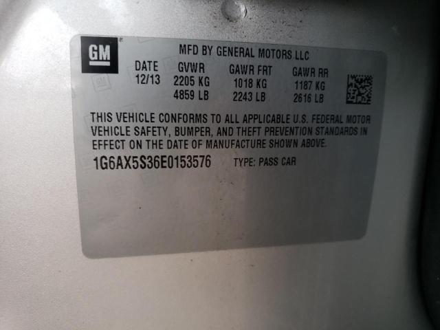 2014 Cadillac CTS VIN 1G6AX5S36E0153576 Copart auction photo, front end / minor dent/scratches damage thumbnail 12