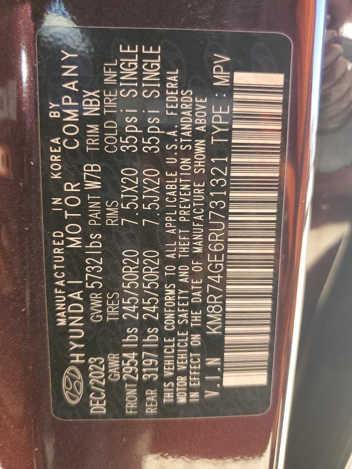 2024 Hyundai Palisade VIN KM8R74GE6RU731321 Copart auction photo, front end / minor dent/scratches damage thumbnail 14