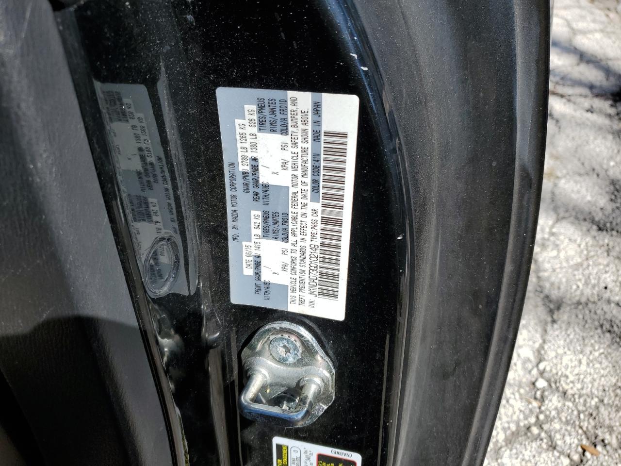 2016 Mazda MX-5 VIN JM1NDAD73G0102149 Copart auction photo, all over / side damage thumbnail 14