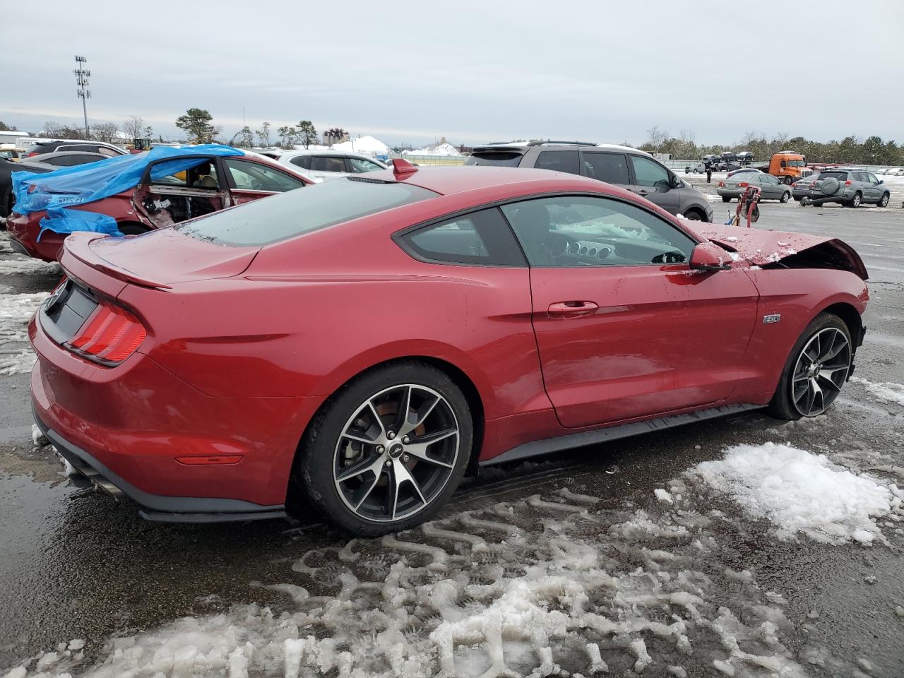 2022 Ford Mustang VIN 1FA6P8TD4N5148011 Copart auction photo, front end damage thumbnail 3