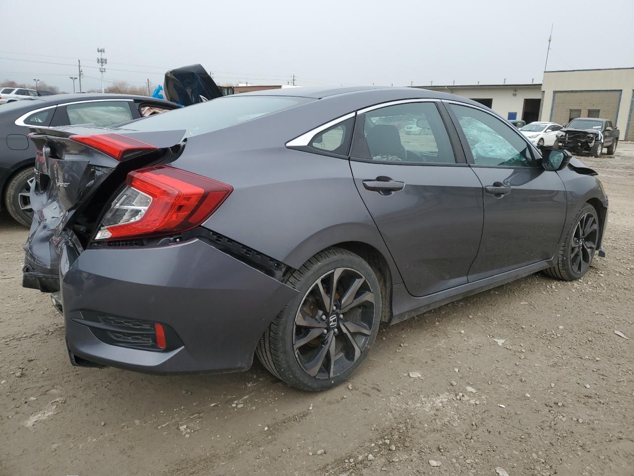 2019 Honda Civic VIN 2HGFC2F85KH581389 Copart auction photo, front end / rear end damage thumbnail 3