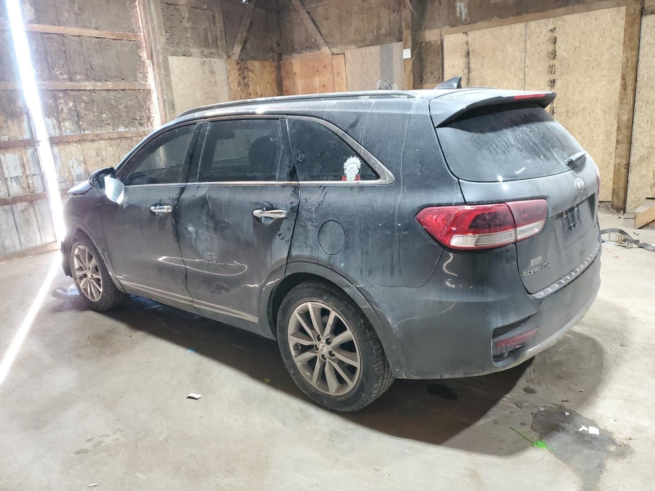 2018 KIA Sorento VIN 5XYPKDA54JG421158 Copart auction photo, front end / side damage thumbnail 2
