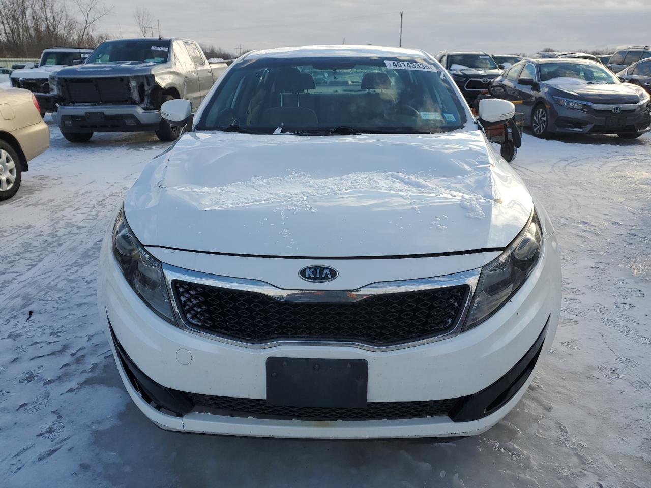2011 KIA Optima VIN KNAGM4A76B5129174 Copart auction photo, front end / top/roof damage thumbnail 5