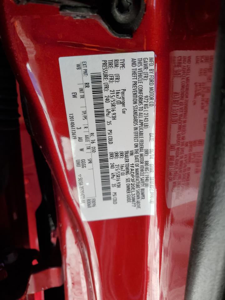 2014 Ford Focus VIN 1FADP3F20EL338677 Copart auction photo, front end / rear end damage thumbnail 13