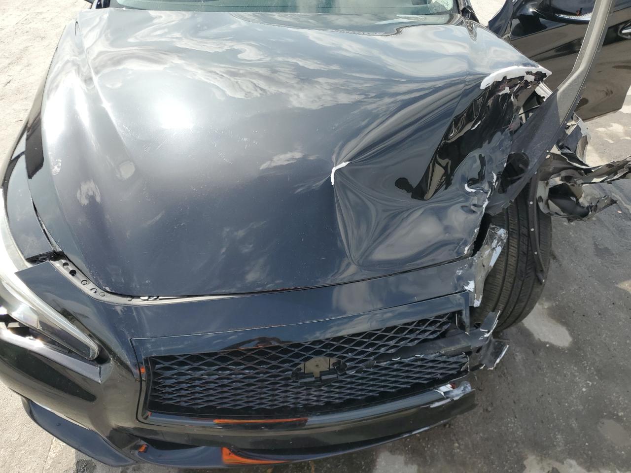 2014 Infiniti Q50 VIN JN1BV7AP7EM681033 Copart auction photo, front end / side damage thumbnail 11