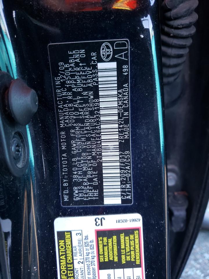 2010 Toyota Corolla VIN 2T1BU4EE6AC332198 Copart auction photo, all over damage thumbnail 12