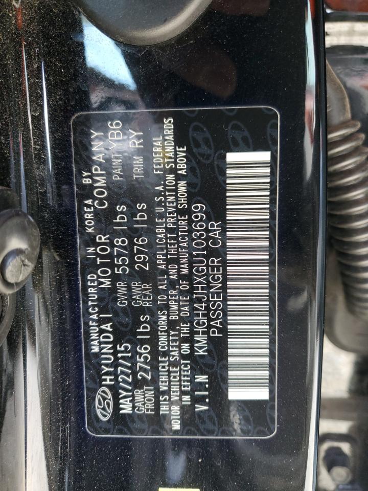 2016 Hyundai Equus VIN KMHGH4JHXGU103699 Copart auction photo, front end / minor dent/scratches damage thumbnail 12