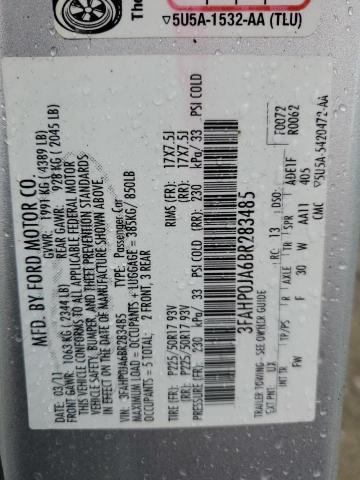 2011 Ford Fusion VIN 3FAHP0JA6BR283485 Copart auction photo, front end damage thumbnail 12
