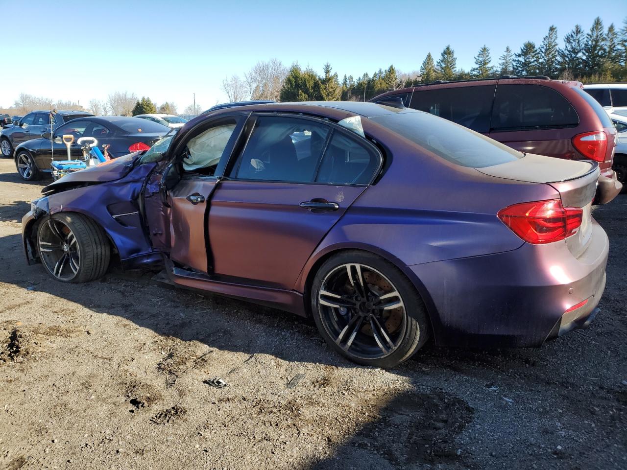 2016 BMW M3 VIN WBS8M9C57G5D30780 Copart auction photo, side / front end damage thumbnail 2