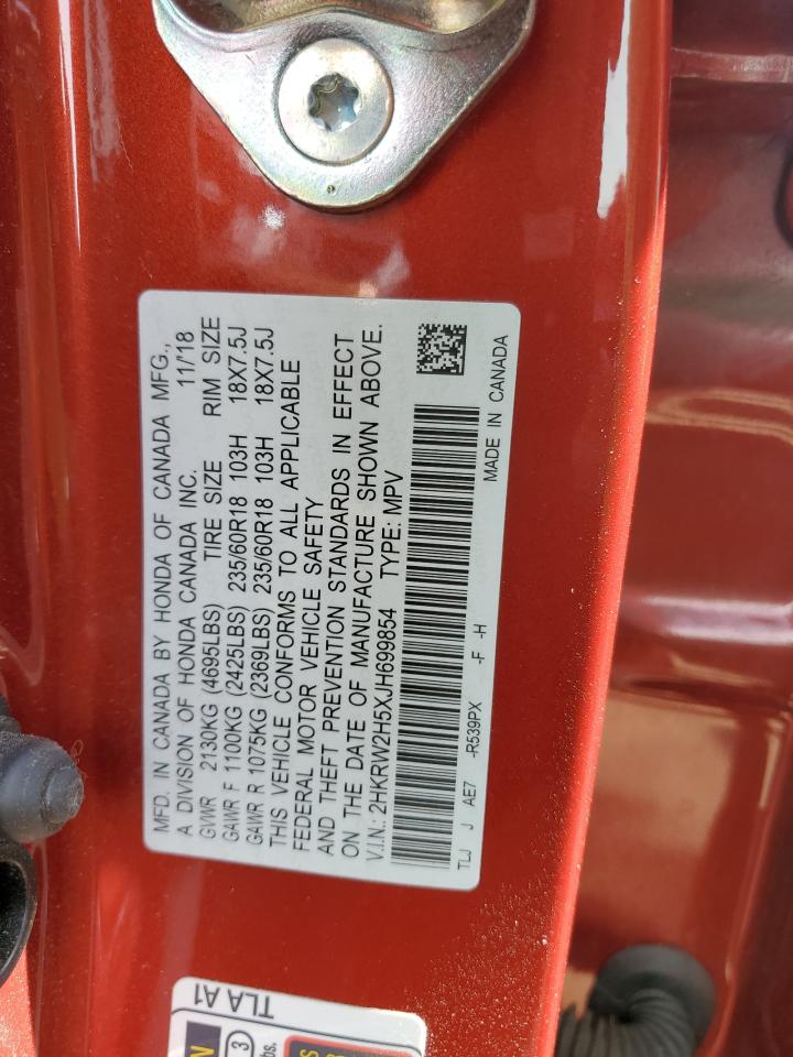 2018 Honda CR-V VIN 2HKRW2H5XJH699854 Copart auction photo, side / front end damage thumbnail 15