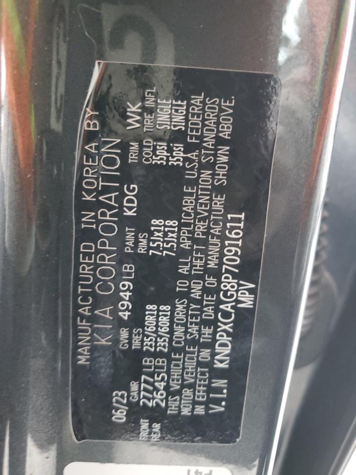 2023 KIA Sportage VIN KNDPXCAG8P7091611 Copart auction photo, front end damage thumbnail 12