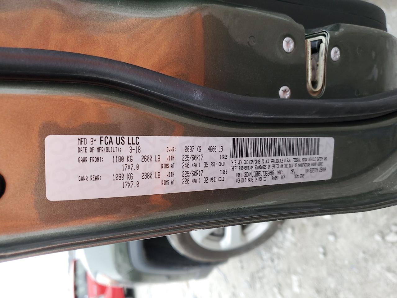 2018 Jeep Compass VIN 3C4NJDBB5JT362080 Copart auction photo, rear end damage thumbnail 12