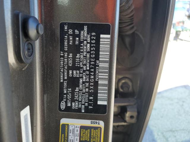 2014 KIA Optima VIN 5XXGM4A79EG351629 Copart auction photo, side damage thumbnail 12