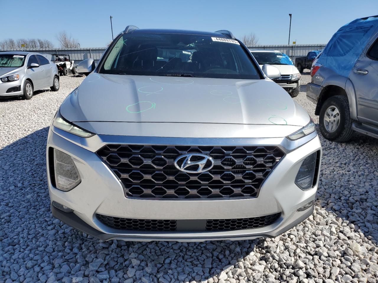 2019 Hyundai Santa Fe VIN 5NMS5CAAXKH021184 Copart auction photo, rear end / side damage thumbnail 5