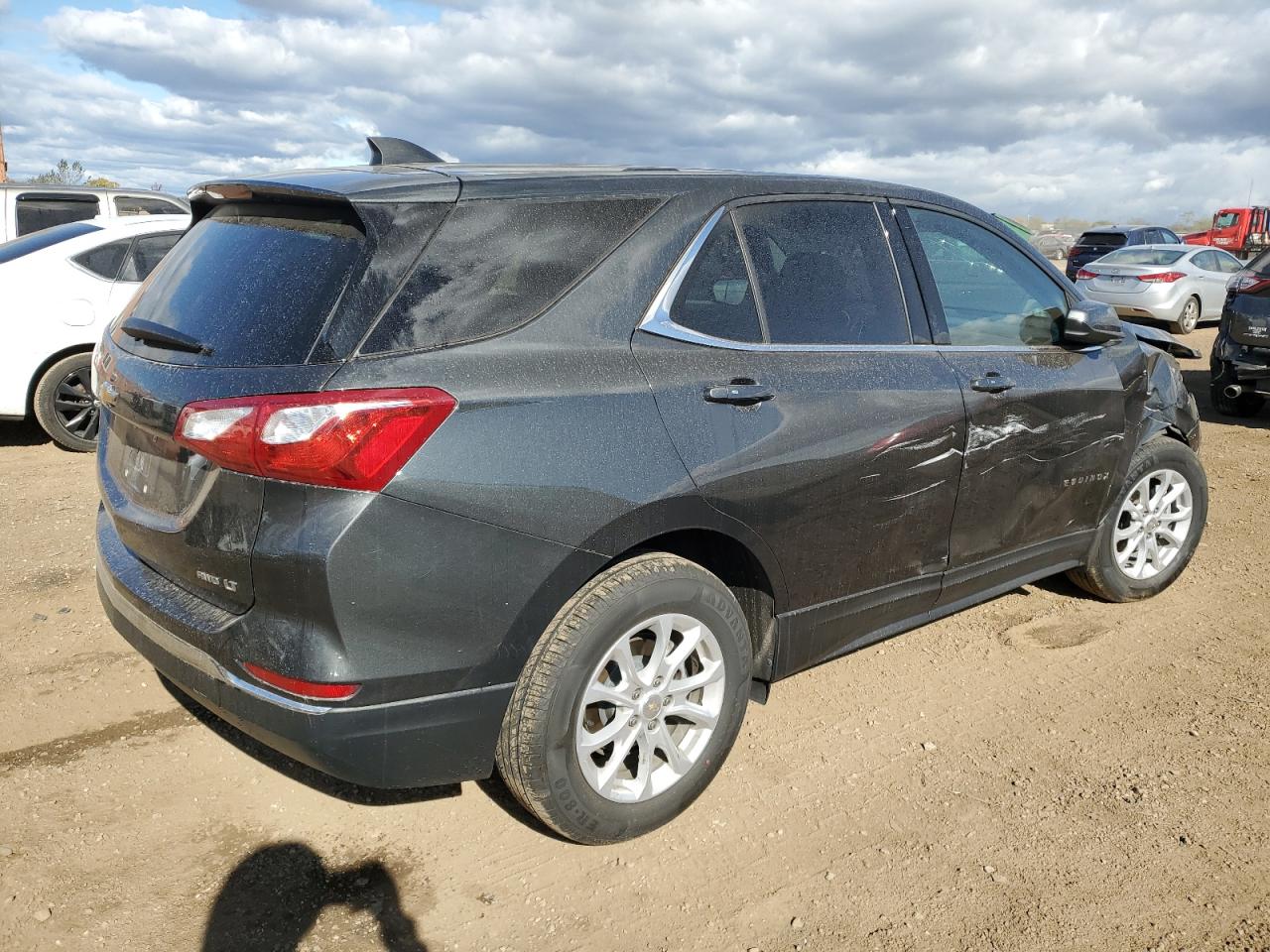 2018 Chevrolet Equinox VIN 3GNAXSEV3JS545529 Copart auction photo, front end / side damage thumbnail 3