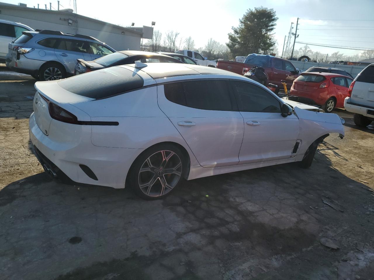 2019 KIA Stinger VIN KNAE55LC0K6050386 Copart auction photo, front end / frame damage damage thumbnail 3