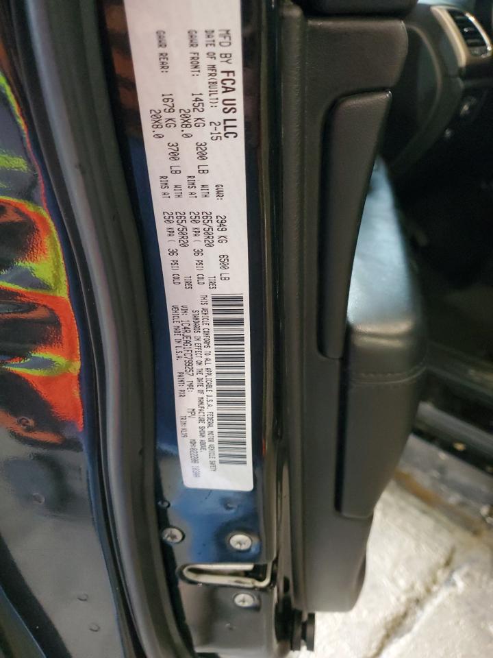 2015 Jeep Grand Cherokee VIN 1C4RJEAG1FC799257 Copart auction photo, front end / side damage thumbnail 14