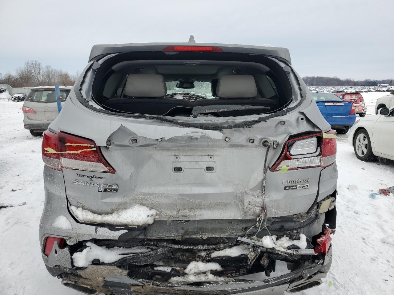 2019 Hyundai Santa Fe VIN KM8SRDHF8KU299792 Copart auction photo, rear end damage thumbnail 6