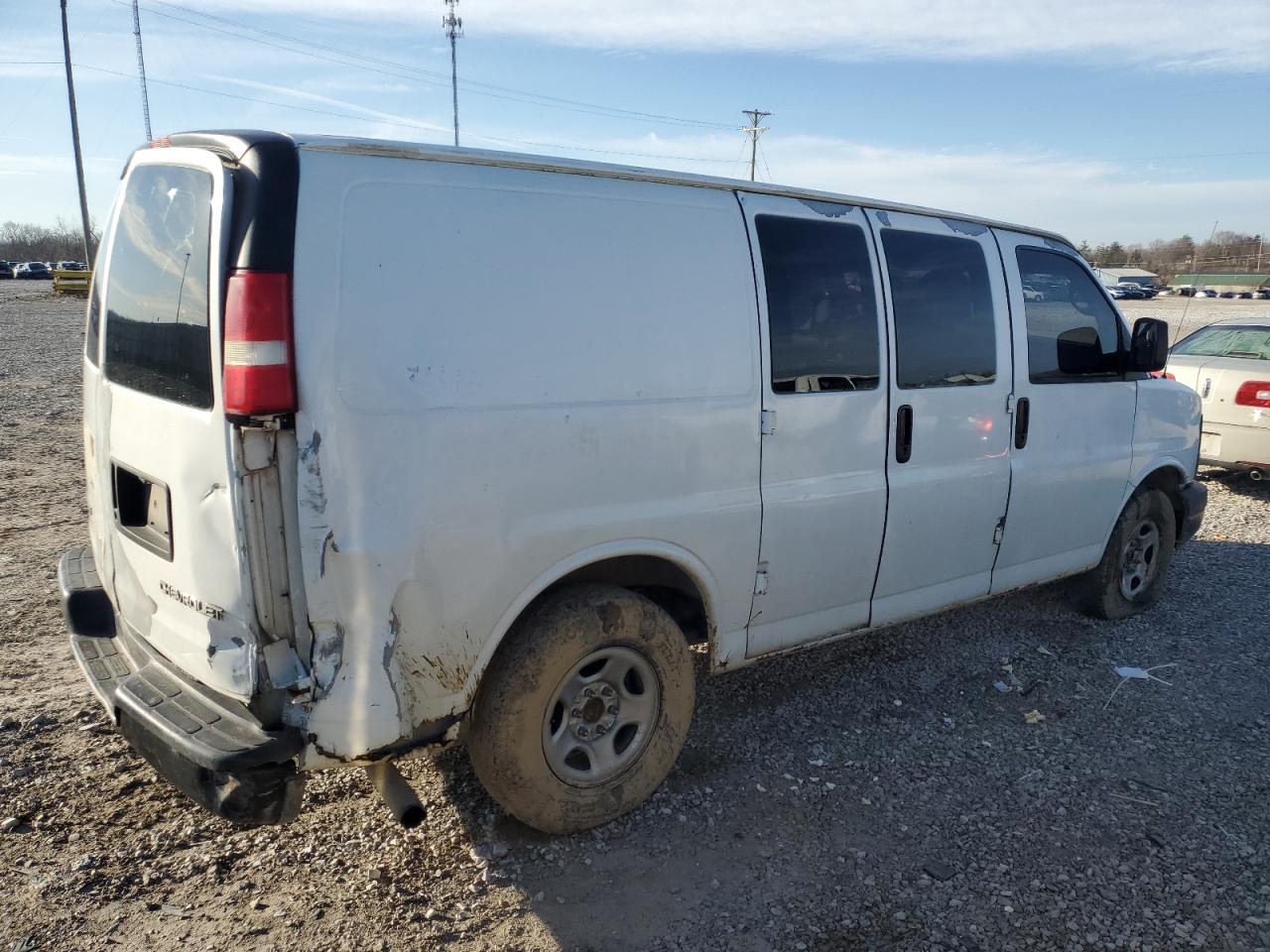 2007 Chevrolet Express VIN 1GCFG15X571156766 Copart auction photo, rear end / side damage thumbnail 3