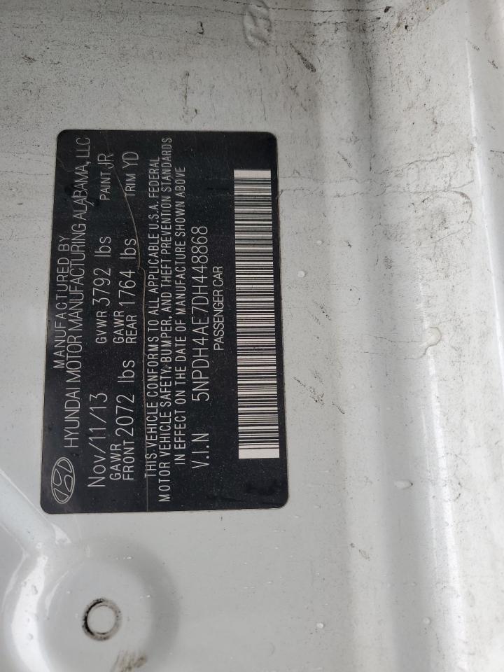 2013 Hyundai Elantra VIN 5NPDH4AE7DH448868 Copart auction photo, side damage thumbnail 13