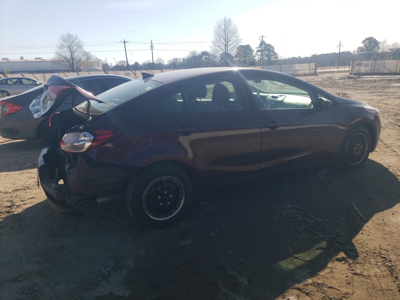 2017 KIA Forte VIN 3KPFL4A75HE068978 Copart auction photo, rear end / side damage thumbnail 3