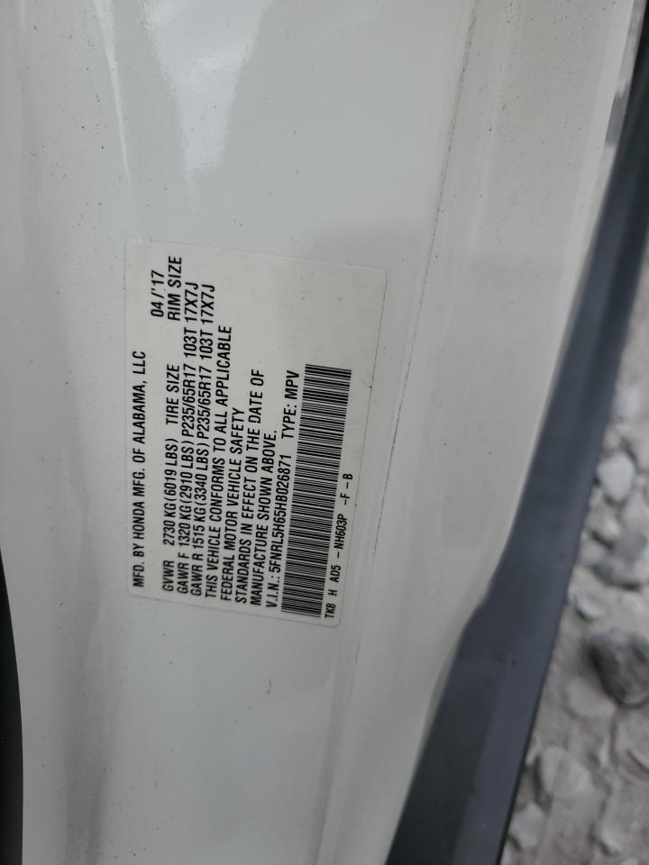 2017 Honda Odyssey VIN 5FNRL5H65HB026871 Copart auction photo, all over damage thumbnail 15