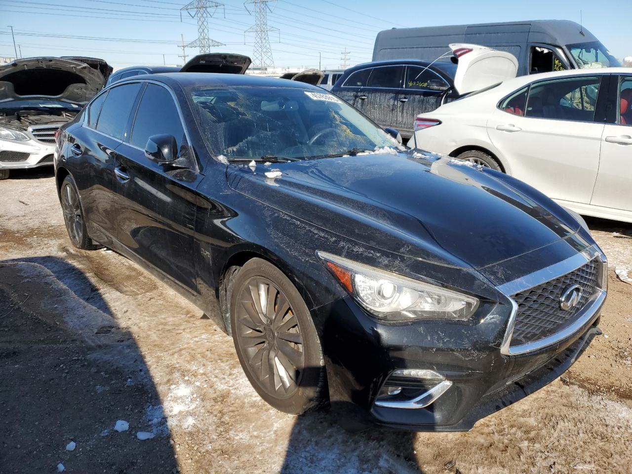 2019 Infiniti Q50 VIN JN1EV7AR2KM552997 Copart auction photo, vandalism damage thumbnail 4