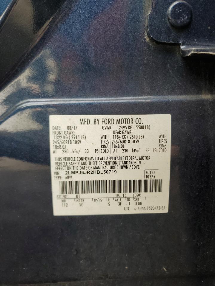 2017 Lincoln MKX VIN 2LMPJ6JR2HBL50719 Copart auction photo, front end damage thumbnail 13