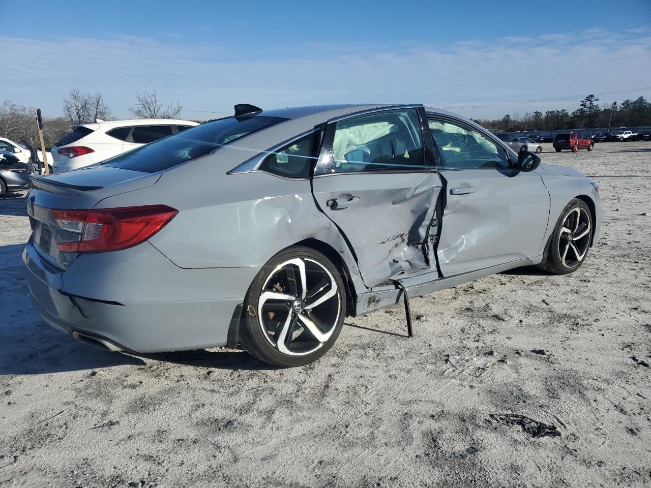 2021 Honda Accord VIN 1HGCV1F38MA107711 Copart auction photo, side / rear end damage thumbnail 3