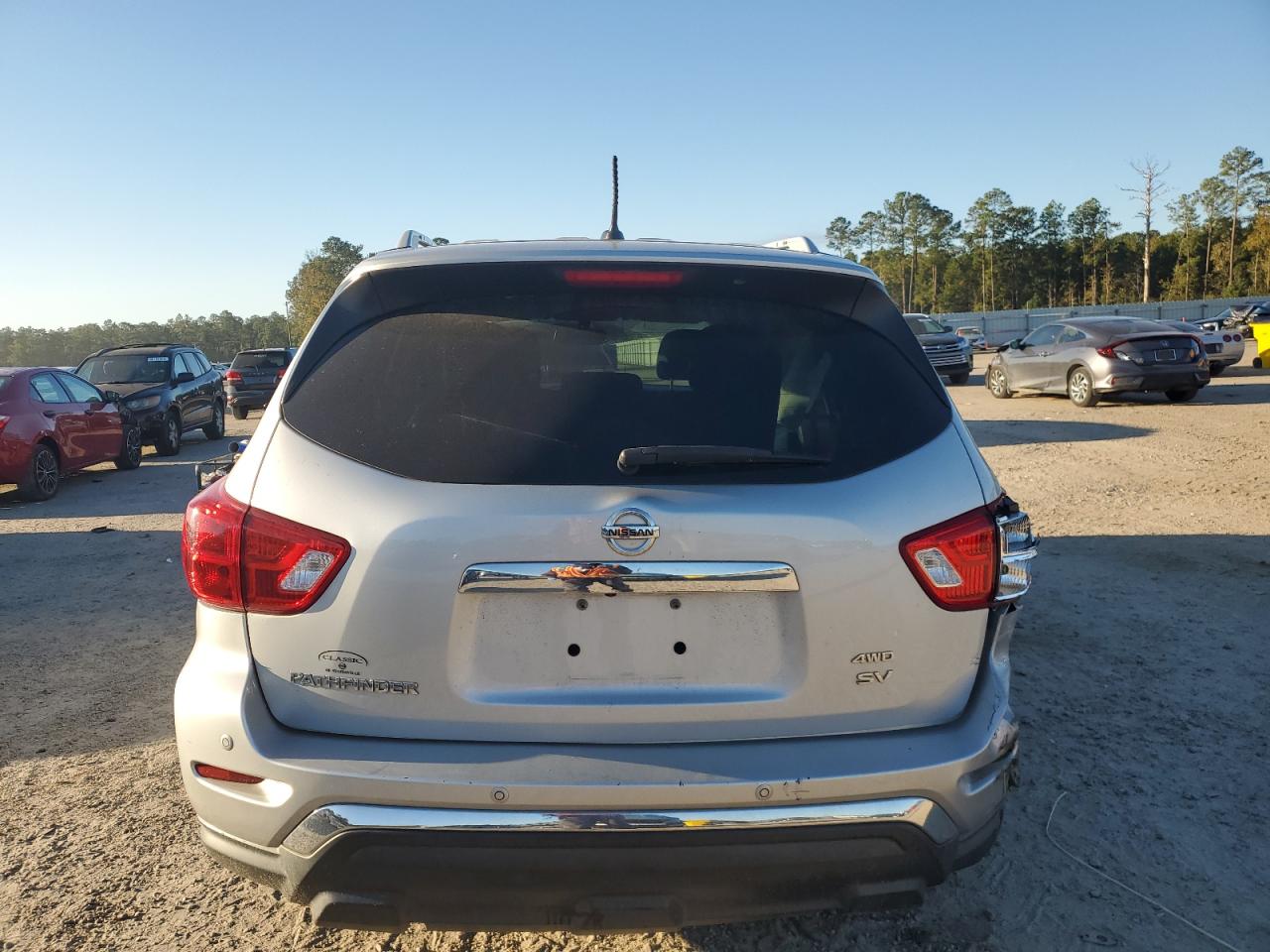 2018 Nissan Pathfinder VIN 5N1DR2MM9JC654023 Copart auction photo, rear end damage thumbnail 6