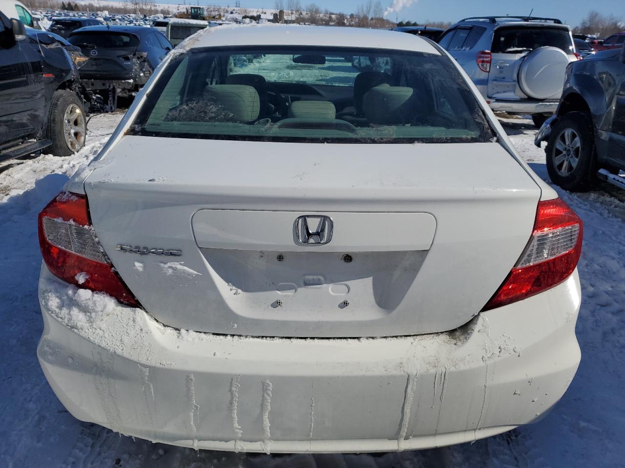 2012 Honda Civic VIN 2HGFB2F46CH062885 Copart auction photo, front end damage thumbnail 6