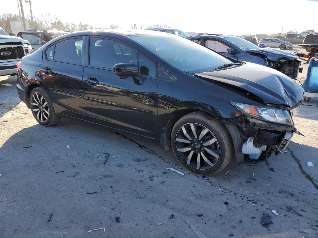 2014 Honda Civic VIN 19XFB2F98EE075498 Copart auction photo, front end / side damage thumbnail 4