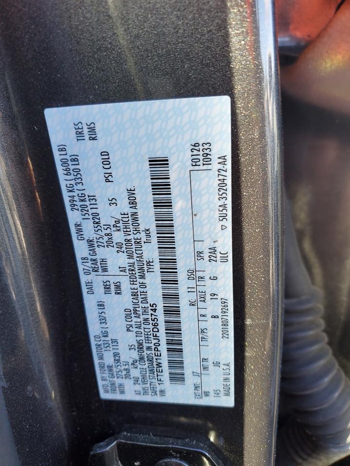 2018 Ford F-150 VIN 1FTEW1EP0JFD65745 Copart auction photo, all over / minor dent/scratches damage thumbnail 12