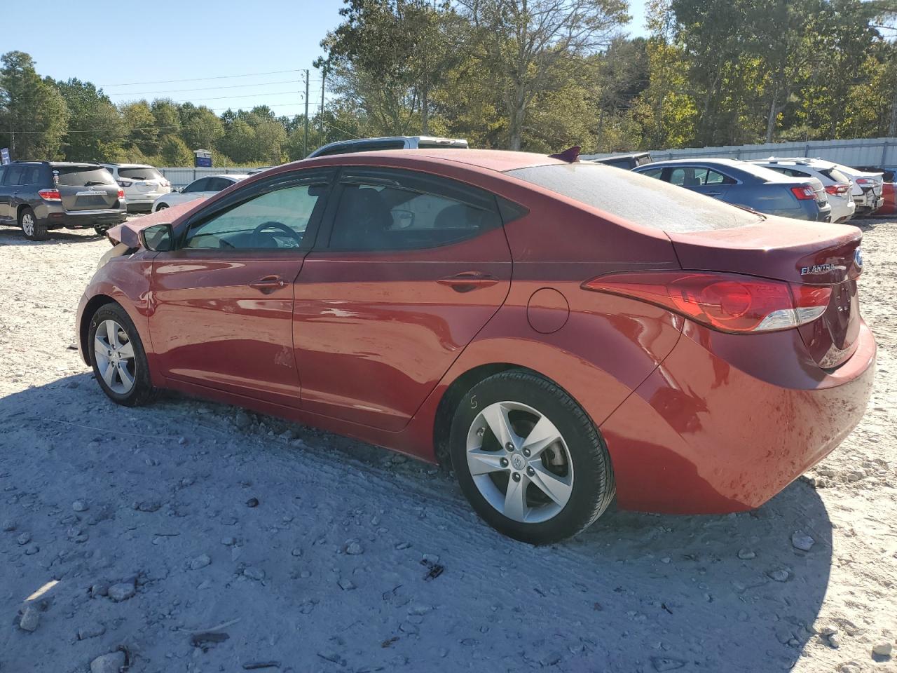 2013 Hyundai Elantra VIN KMHDH4AE4DU761040 Copart auction photo, front end / burn - engine damage thumbnail 2