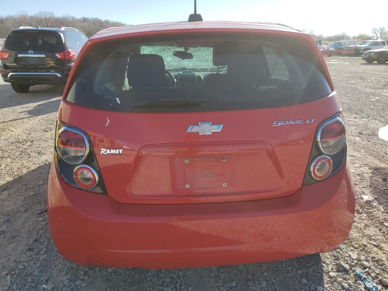2015 Chevrolet Sonic VIN 1G1JC6SGXF4106765 Copart auction photo, top/roof / side damage thumbnail 6