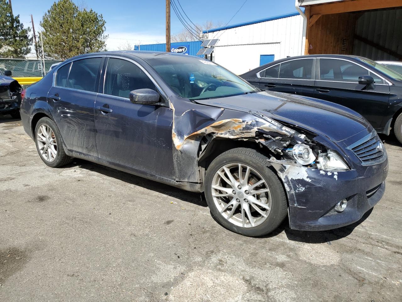 2012 Infiniti G VIN JN1CV6AR9CM672511 Copart auction photo, front end damage thumbnail 4