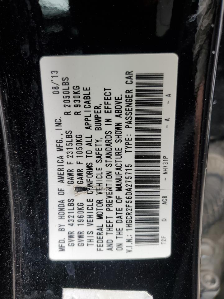 2013 Honda Accord VIN 1HGCR2F56DA275715 Copart auction photo, front end damage thumbnail 13
