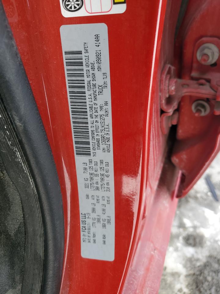 2020 RAM 1500 VIN 1C6SRFLT5LN151275 Copart auction photo, front end damage thumbnail 14