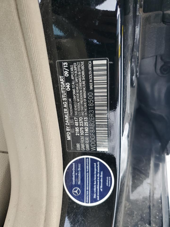 2014 Mercedes-Benz C-klasse VIN WDDGF8AB2ER318500 Copart auction photo, rear end damage thumbnail 12