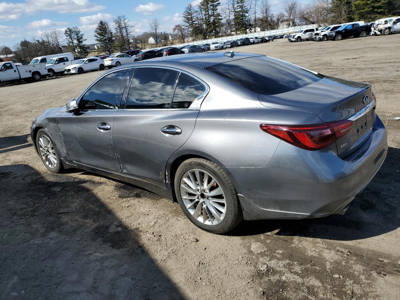 2021 Infiniti Q50 VIN JN1EV7BR9MM750400 Copart auction photo, side / front end damage thumbnail 2