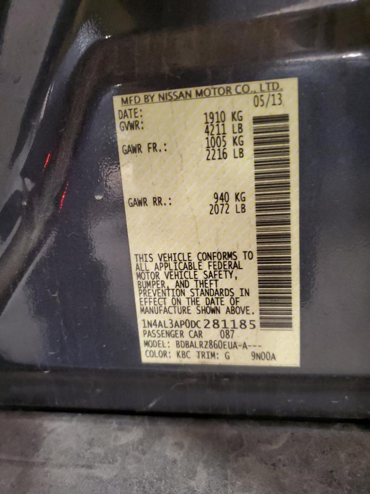 2013 Nissan Altima VIN 1N4AL3AP0DC281185 Copart auction photo, front end damage thumbnail 13