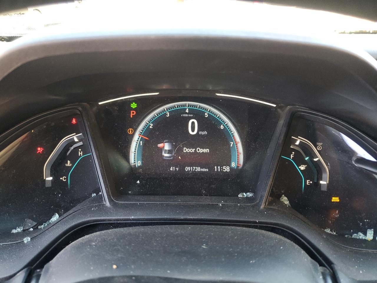 2021 Honda Civic VIN 2HGFC2F65MH543713 Copart auction photo, front end / side damage thumbnail 9