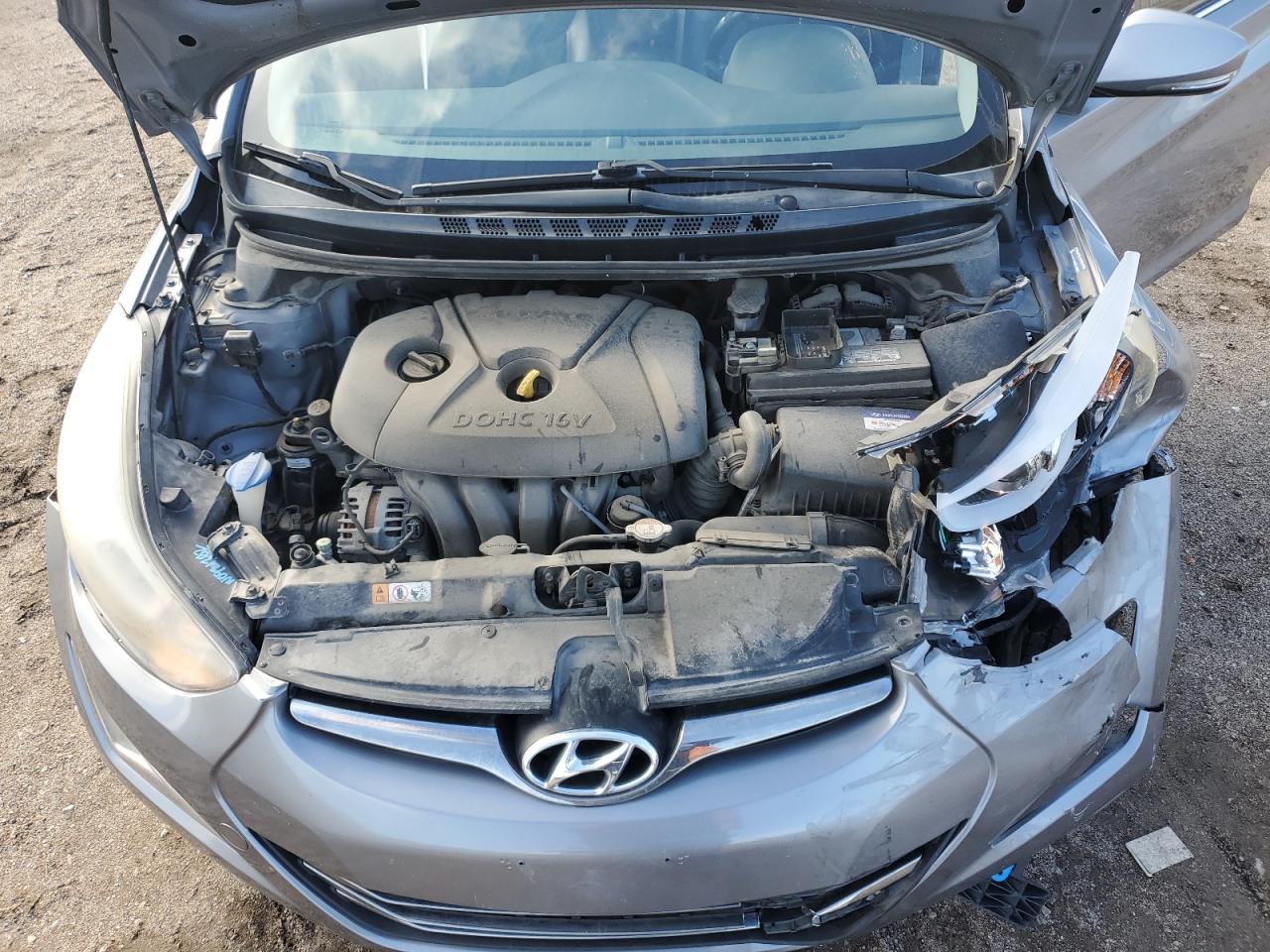 2014 Hyundai Elantra VIN KMHDH4AEXEU162208 Copart auction photo, front end / hail damage thumbnail 11