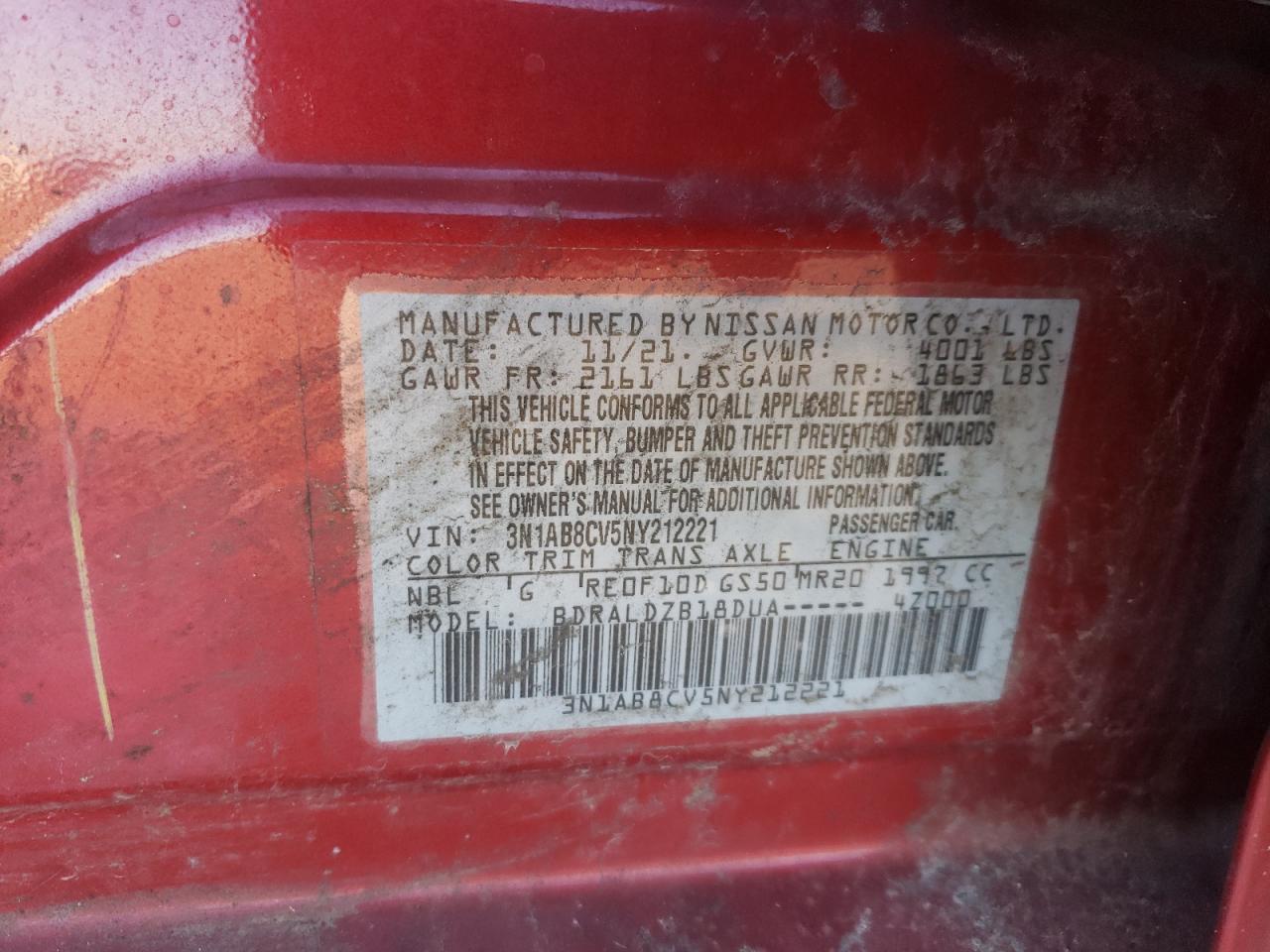 2022 Nissan Sentra VIN 3N1AB8CV5NY212221 Copart auction photo, all over damage thumbnail 14