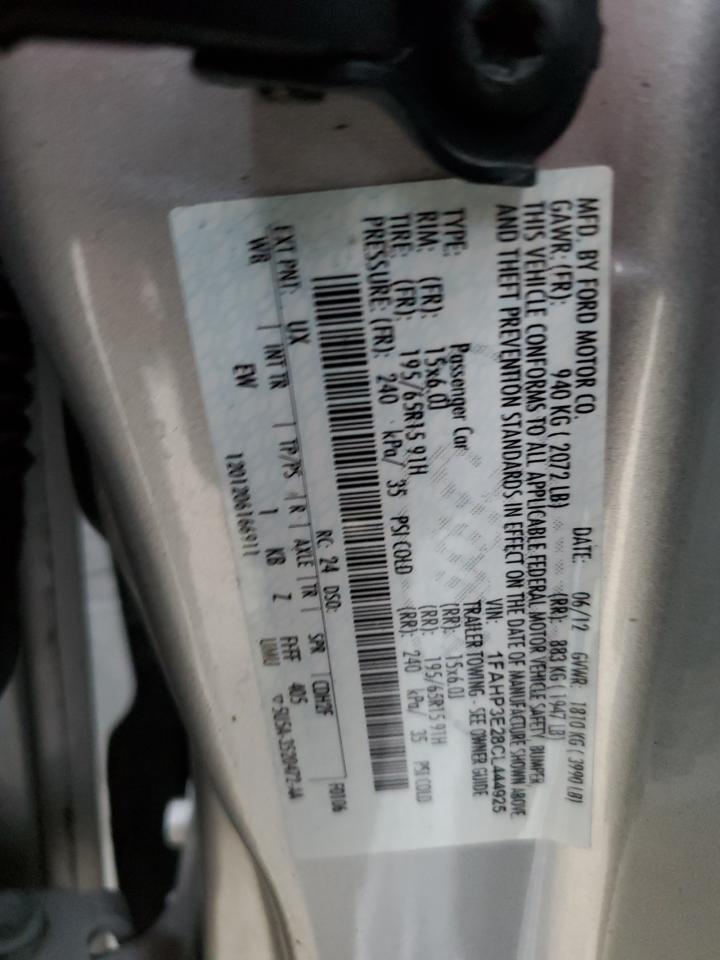 2012 Ford Focus VIN 1FAHP3E28CL444925 Copart auction photo, all over damage thumbnail 12